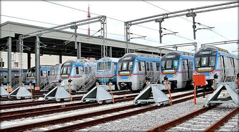 Hyderabad Metro Rail - rolling stock. © L&amp;T Hyderabad Metro Rail Ltd